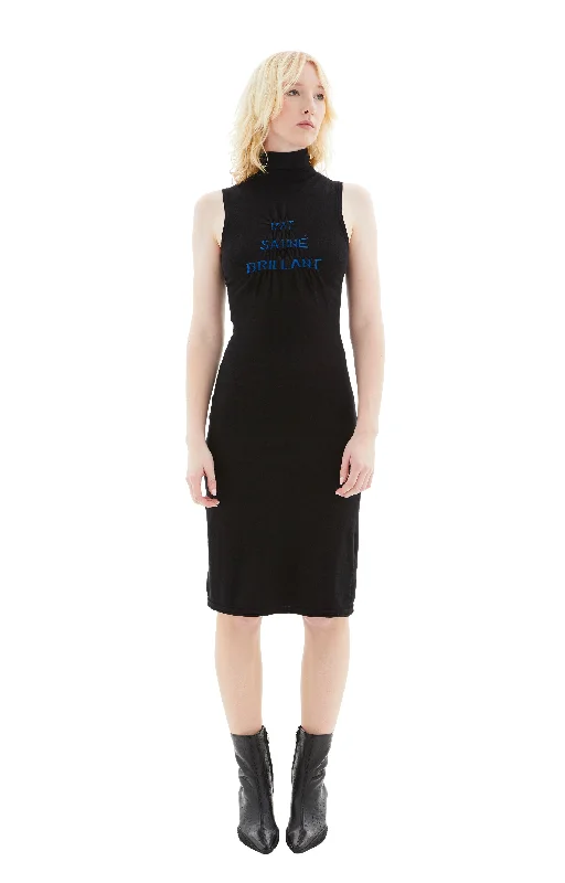 MM6 Midi Ribbed Dress (Black/Blue) Tunics Stylish modern