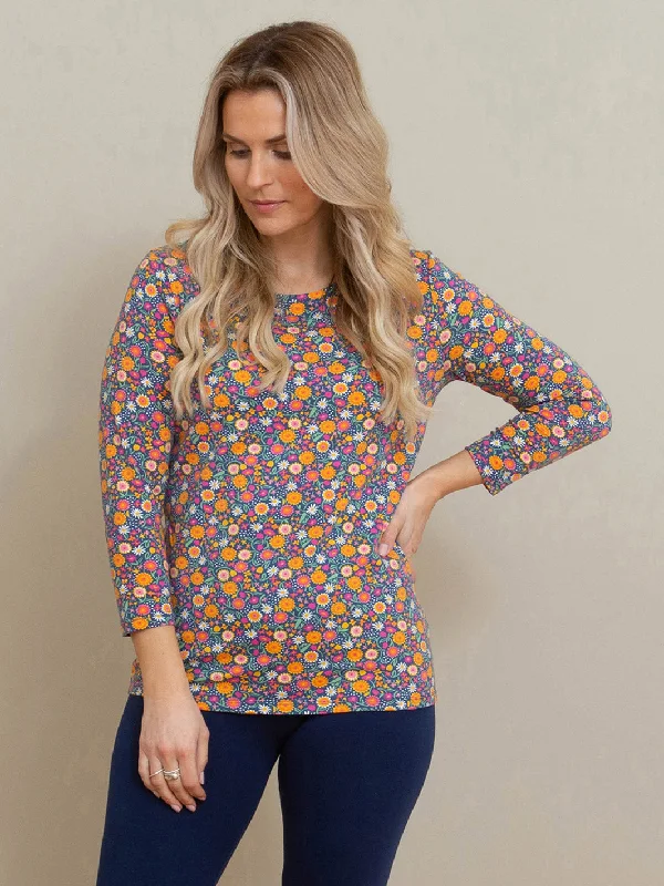 Tarrant 3/4 sleeve jersey top love ditsy Custom Jersey Tee