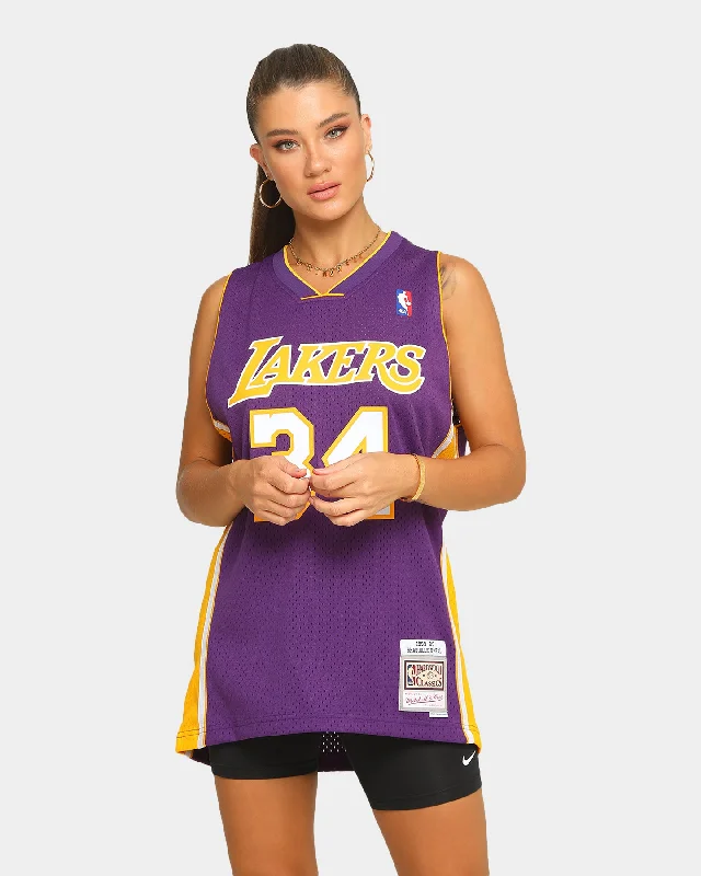 Mitchell & Ness Los Angeles Lakers Shaquille O'Neal '99-'00 #34 Swingman Jersey Purple Stylish Jersey Top