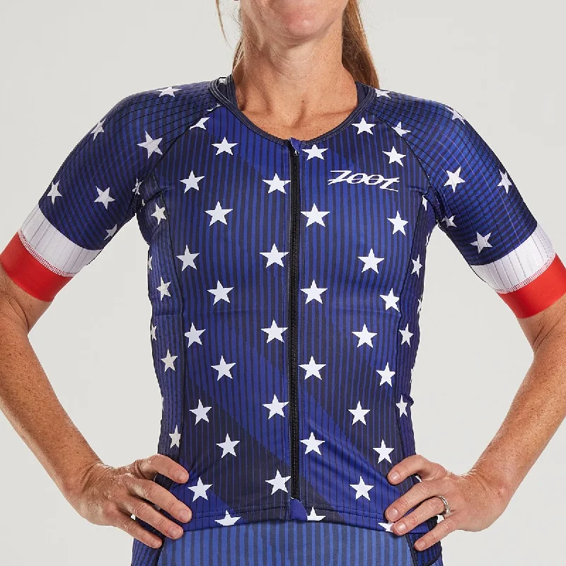 Womens LTD Triathlon Aero Jersey - Stars & Stripes Elegant Jersey Shirt
