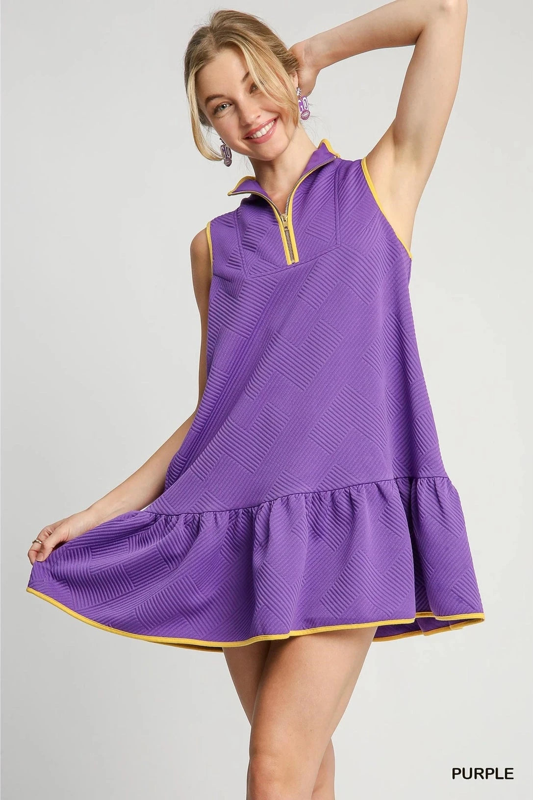 Dress Half Zip Sleeveless Tunics Fashionable chic