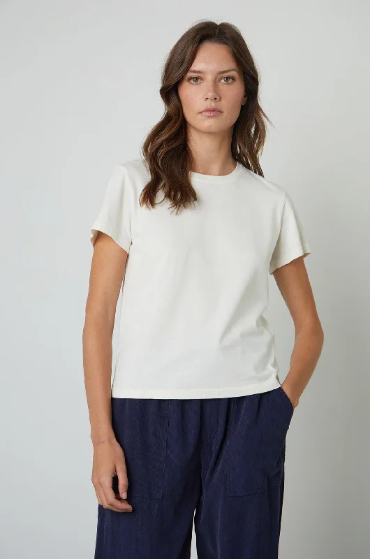 FRANKIE JERSEY SUEDE CREW NECK TEE Long Sleeve Jersey Tee
