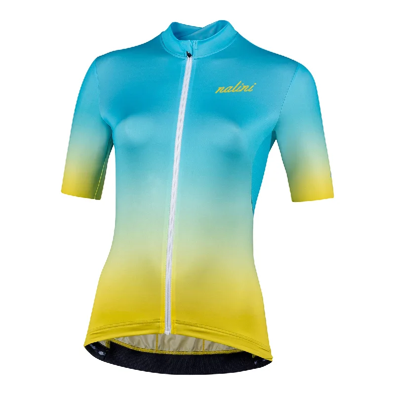 Nalini Antwerp Women's Cycling Jersey (Light Blue / Yellow) XS, S, M, L, XL Burgundy Jersey Tee