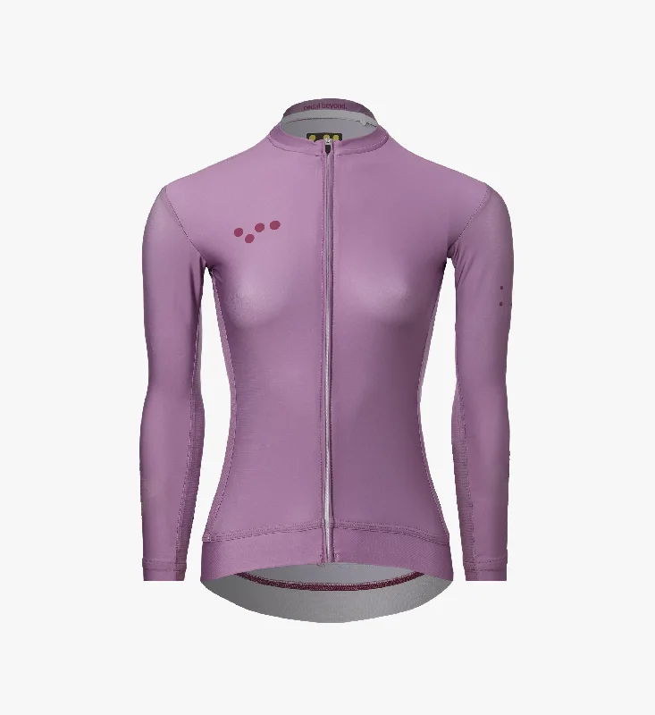 Essentials / Women's Classic LS Jersey - Mauve V Neck Jersey Blouse