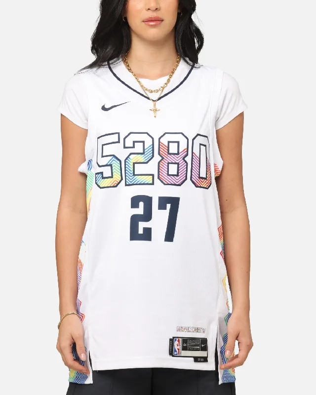 Nike Jamal Murray Denver Nuggets #27 City Edition 2024/25 Nike Dri-Fit NBA Swingman Jersey White Ribbed Jersey Tee Nike Jamal Murray Denver Nuggets #27 City Edition 2024/25 Nike Dri-Fit NBA Swingman Jersey White Ribbed Jersey Tee