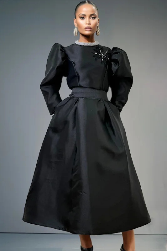 T2568 DRESS (BLK, NAVY) Pencil Office Professional