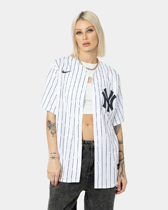 Nike New York Yankees Offical Rep Home Jersey White/Navy Turtle Neck Jersey Shirt