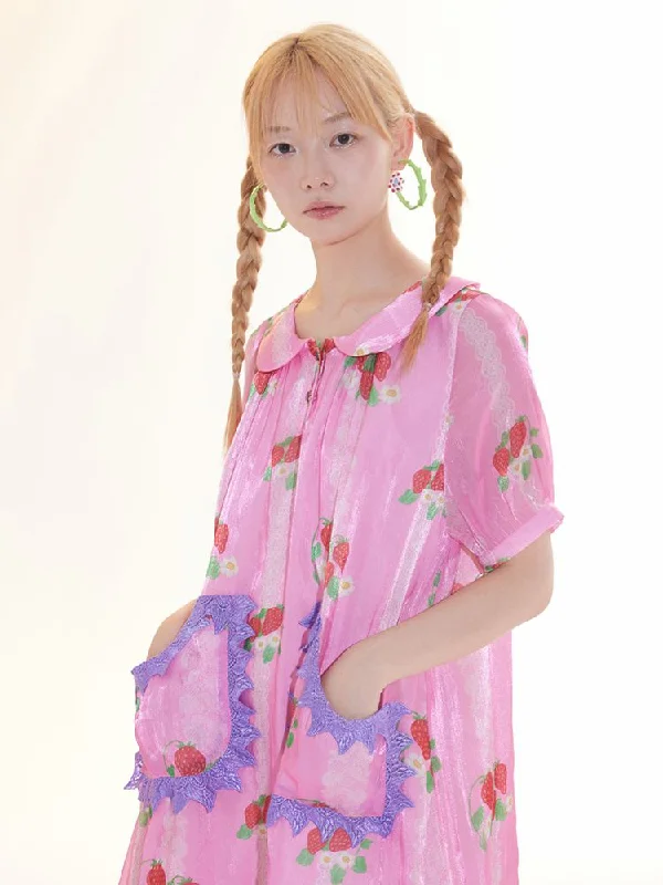 Strawberry Doll Neck Dress【s0000009786】 Tunics Distressed trendy