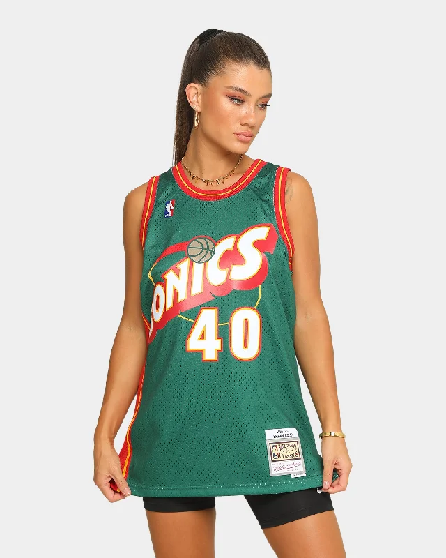 Mitchell & Ness Seattle Sonics Shawn Kemp '95-'96 #40 Swingman Jersey Green Dark Color Jersey Shirt Mitchell & Ness Seattle Sonics Shawn Kemp '95-'96 #40 Swingman Jersey Green Dark Color Jersey Shirt