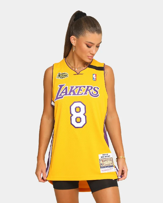 Mitchell & Ness Kobe Bryant NBA Finals '99-'00 #8 Authentic Los Angeles Lakers Jersey Yellow Bright Color Jersey Top Mitchell & Ness Kobe Bryant NBA Finals '99-'00 #8 Authentic Los Angeles Lakers Jersey Yellow Bright Color Jersey Top