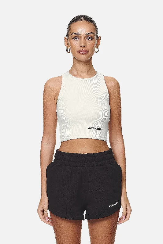 Ayla Crop Top Washed Coconut Milk Black Plaid Crop Top Polka Dot Checkered