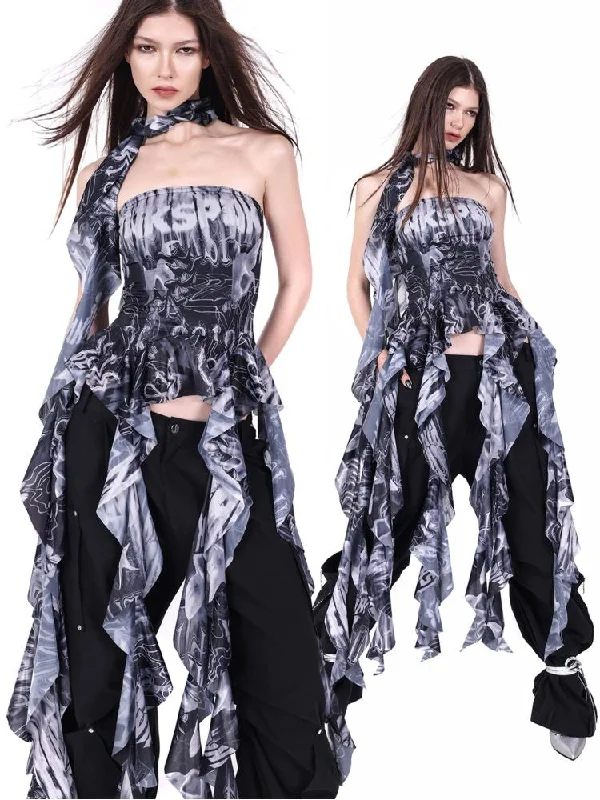 Sphinx Cat Meets Flaming Creature Concept Dress【s0000009403】 Tunics Travel practical