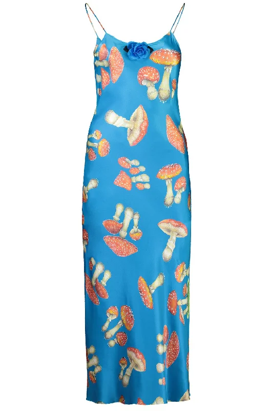 Mushroom Printed Slip Dress Tunics Lace romantic