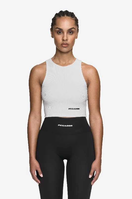 Ayla Crop Top White Black Boxy Fit Fitted Loose