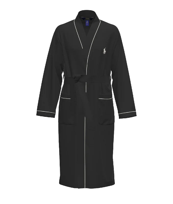 Cotton-blend Jersey Robe - Black Royal Blue Jersey Shirt