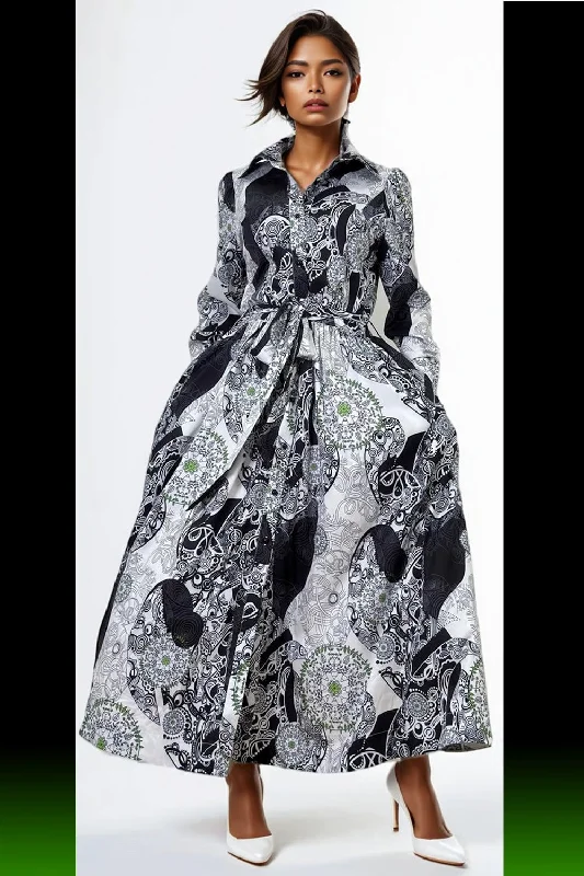 GF1056 BUTTON-DOWN COLLARED DRESS Tunics Exclusive limited