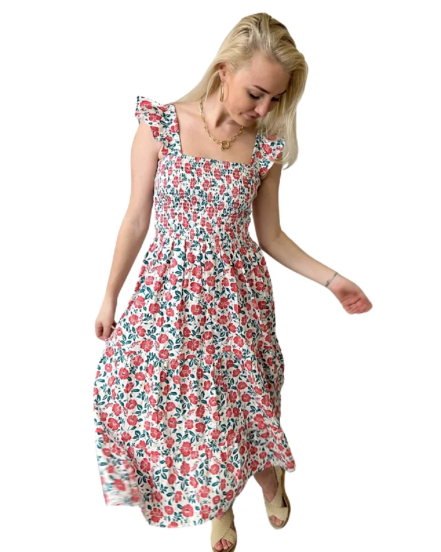 The Cloey Smocked Ruffle Sleeve Dress Tunics Review highly