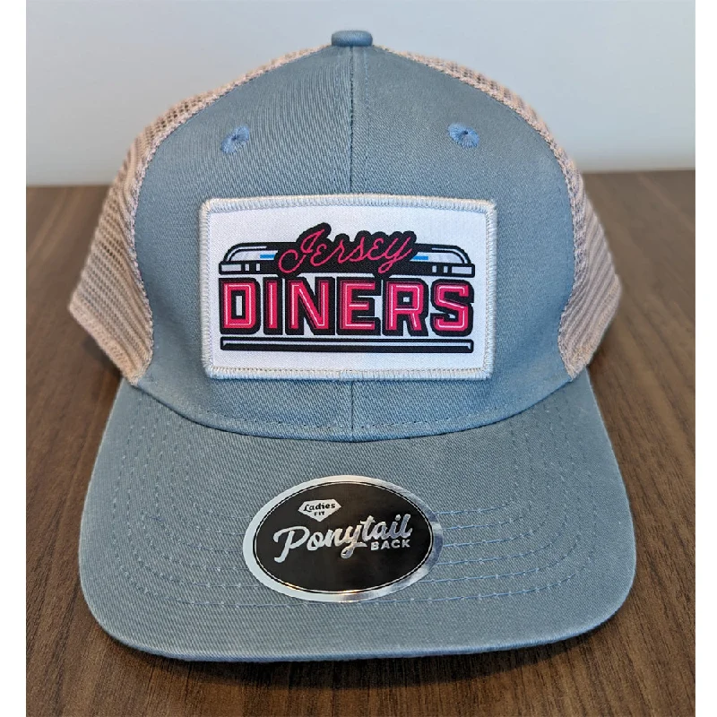 Jersey Diners Ladies Fit Mesh Back Sublimated Patch Cap With Ponytail Mesh Back Linen Jersey Top