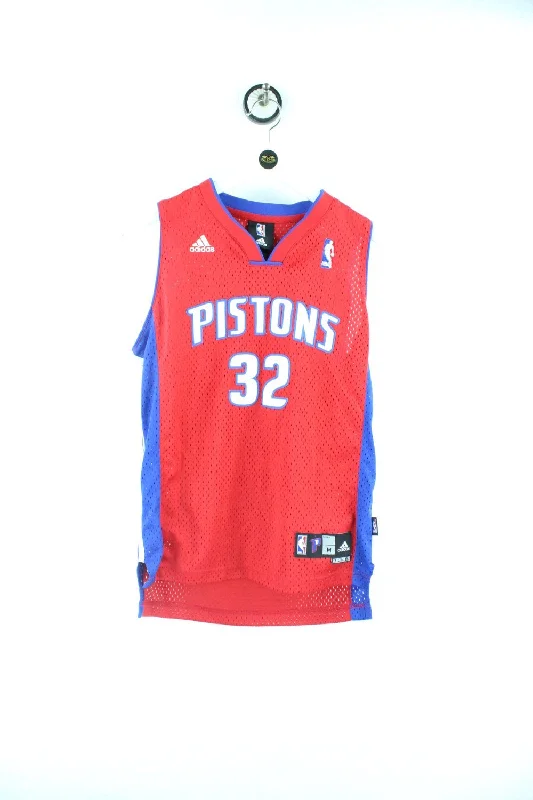 Vintage Adidas NBA Pistons 32 Women Jersey ( M ) Ribbed Jersey Tee