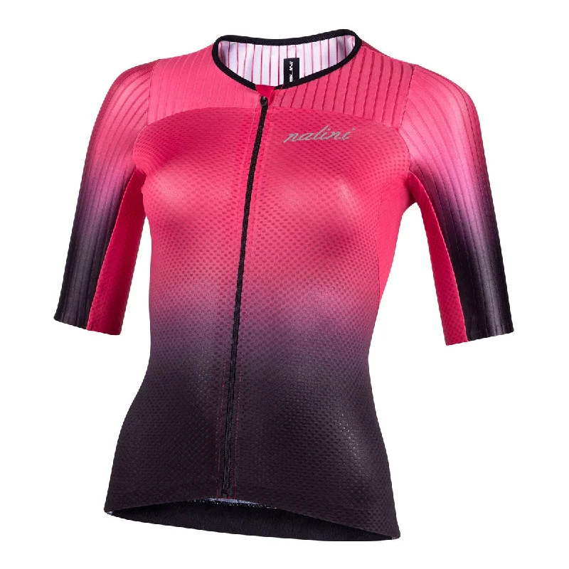 Nalini ERGO FIT Women's Cycling Jersey (Black/Fuchsia) Small Jet Black Jersey Tee