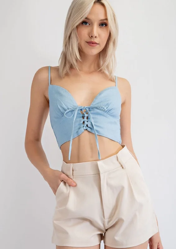 denim bralette crop top Plaid Crop Top Polka Dot Checkered