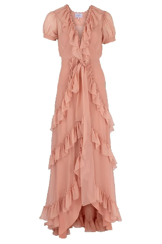 Ruffle Tiered Long Dress Tunics Lace romantic