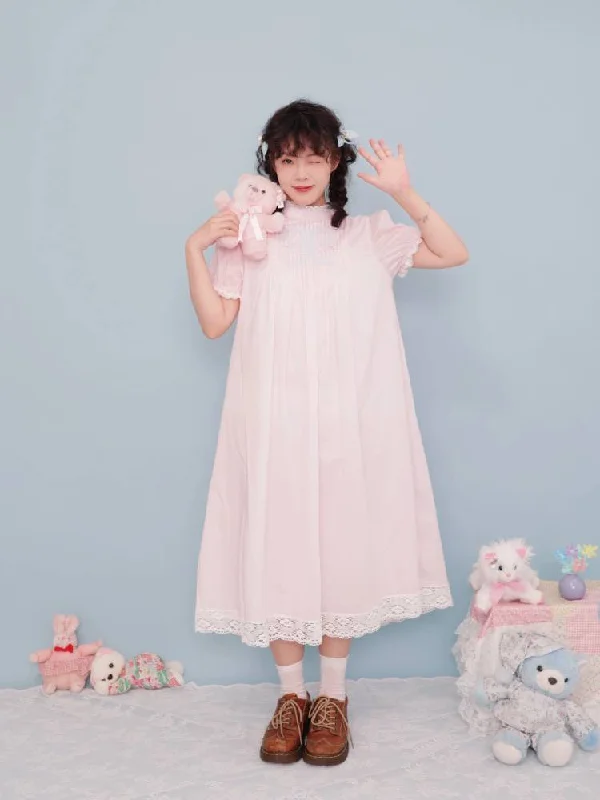 Antique girly pleated embroidery dress【s0000009497】 Tunics Chinos classic