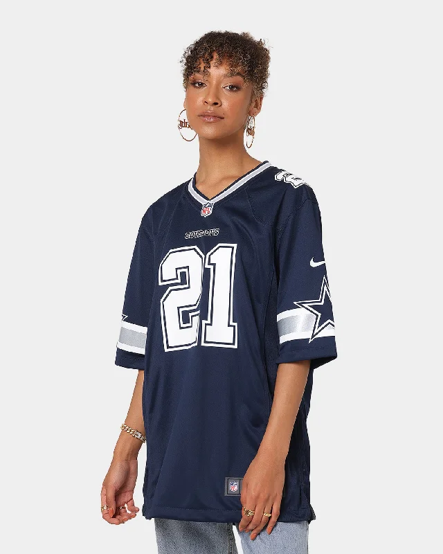 Nike Dallas Cowboys Ezekiel Elliott #21 Home NFL Jersey College Navy Retro Jersey Tee