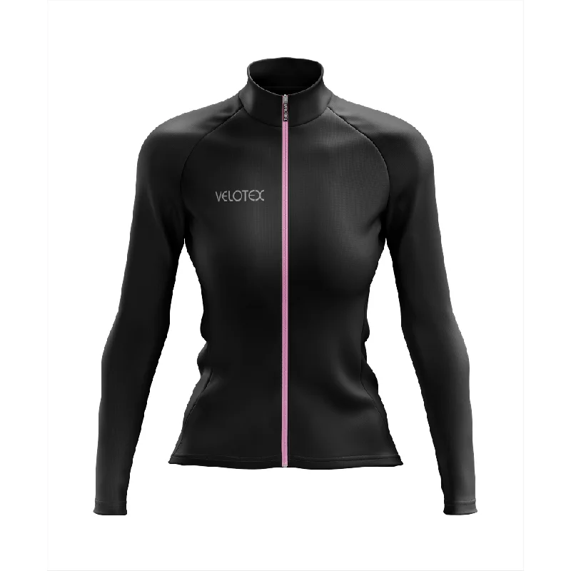 Velotex Nero 4 Ladies RetaneX Running Winter Jersey Jet Black Jersey Tee