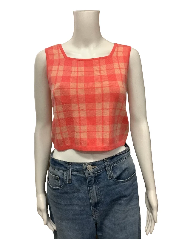 Kate Spade Plaid Print Crop Top Size: XS Striped Floral Plaid