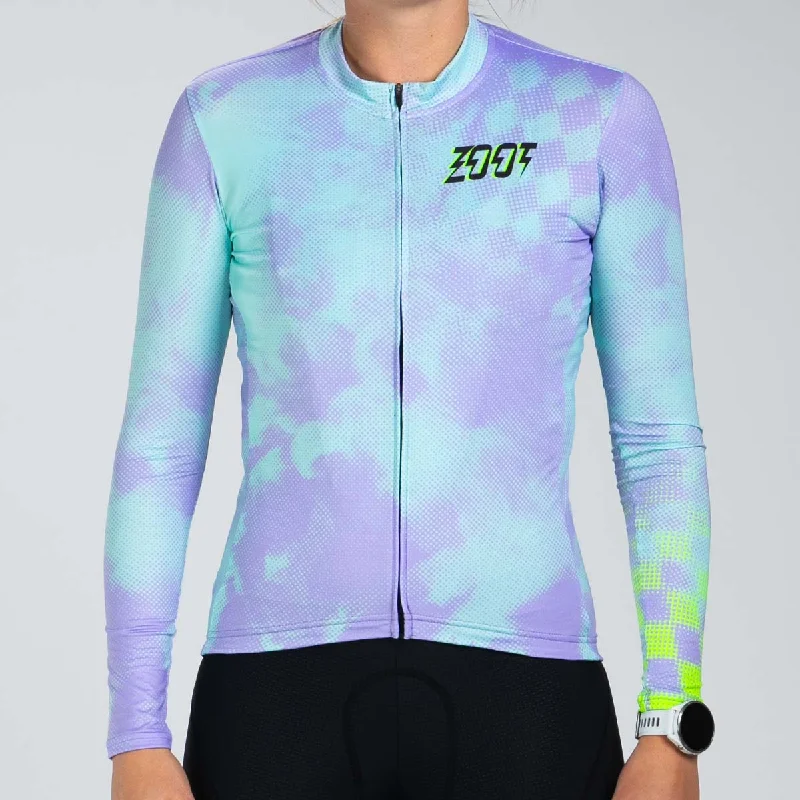 Womens LTD Cycle Sun Stop Longsleeve Jersey - Electric Casual Jersey Blouse