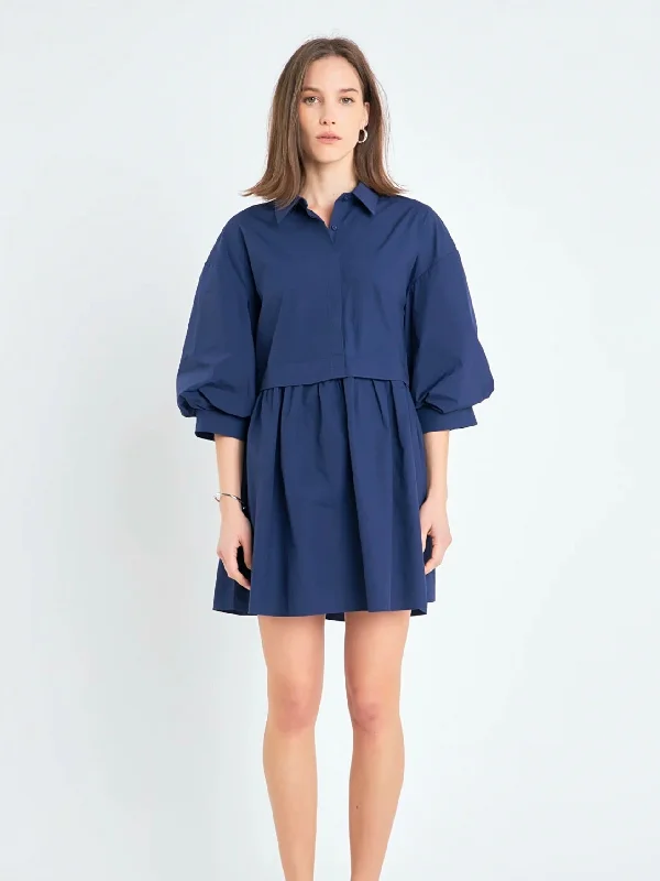 Penny Puff Sleeve Dress Tunics Mesh breathable