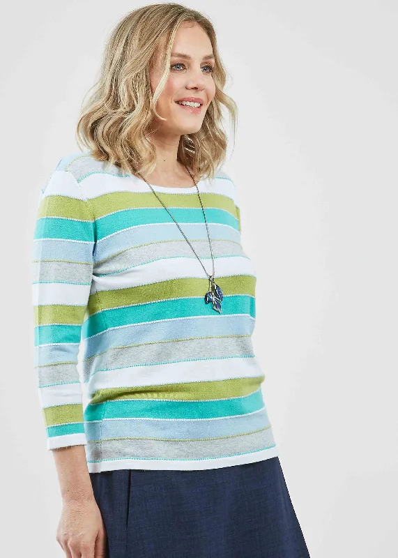 Clara Jersey Stretch 3/4 Sleeve Pull On Top Custom Jersey Tee