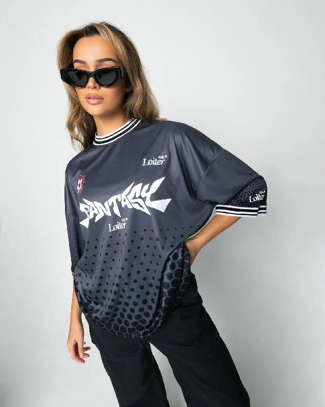 Loiter Fantasy League Jersey Black Hemp Jersey Tee