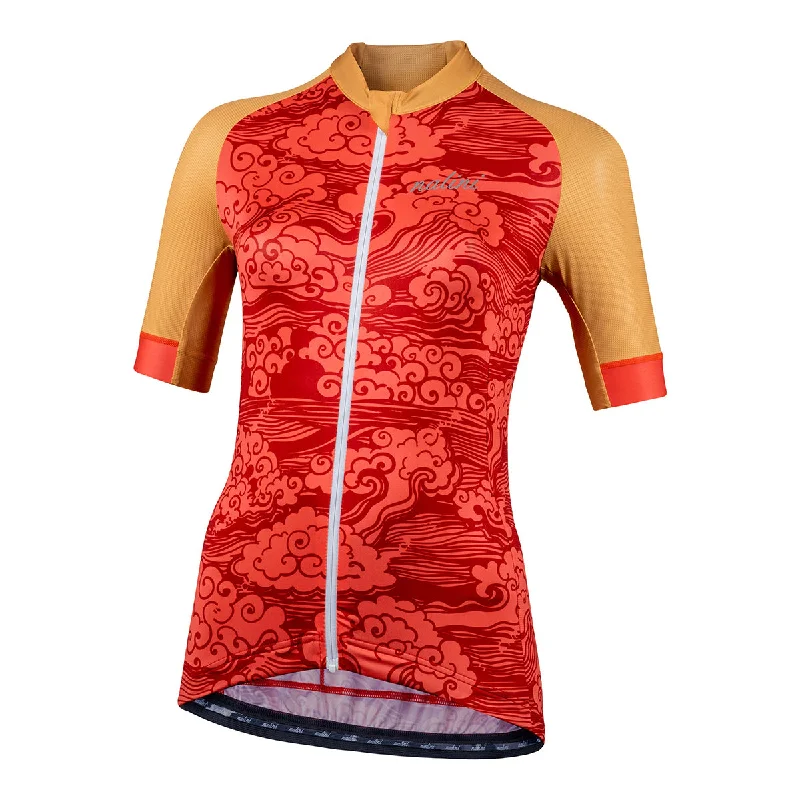 Nalini BEIJING 2008 Women's Cycling Jersey (Red/Orange) S, M Pure White Jersey Tee