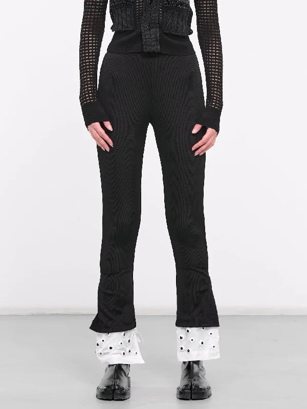 Ribbed Jersey Trousers (TA241-JF058-E-BLACK) Vintage Jersey Tee