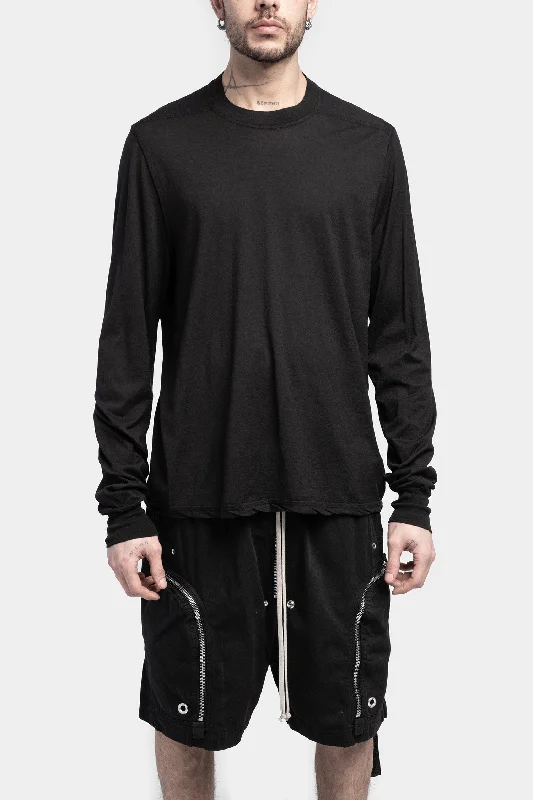 Crewneck long sleeve Tee, Gauze Cotton Jersey Bamboo Jersey Tee