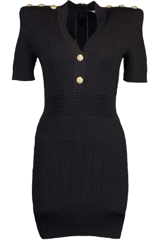 Short V Neck Knit Dress Tunics Cozy soft