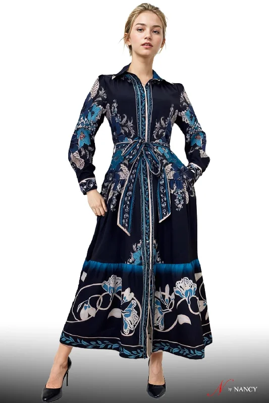 GF1070 BUTTON-DOWN COLLARED DRESS Tunics New arrival