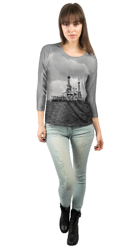 Uss New Jersey Asymmetrical Jersey Blouse