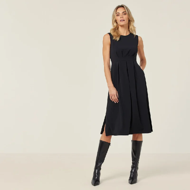 NNT Uniforms Crepe Stretch Sleeveless Fit & Flare Dress (CAT69T) Tunics Party sparkling