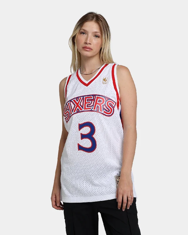 Mitchell & Ness Philadelphia 76ers Allen Iverson #3 '96-'97 Swingman Jersey White Long Sleeve Jersey Tee