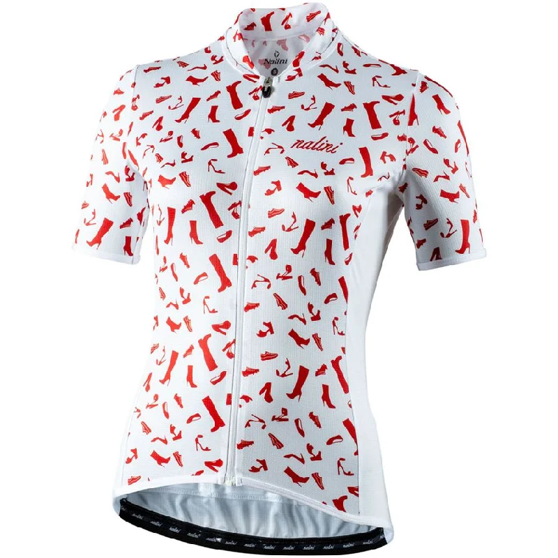 Nalini Women's Red Shoes Cycling Jersey (White with Red Shoes) XS, S, M Cream Jersey Tee Nalini Women's Red Shoes Cycling Jersey (White with Red Shoes) XS, S, M Cream Jersey Tee