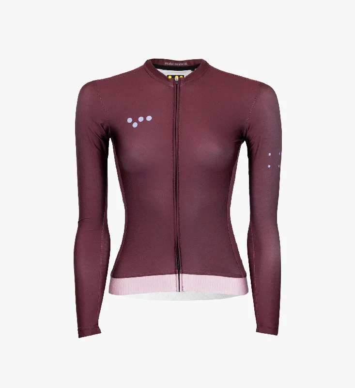 Essentials / Women's Classic LS Jersey - Cabernet Off Shoulder Jersey Top