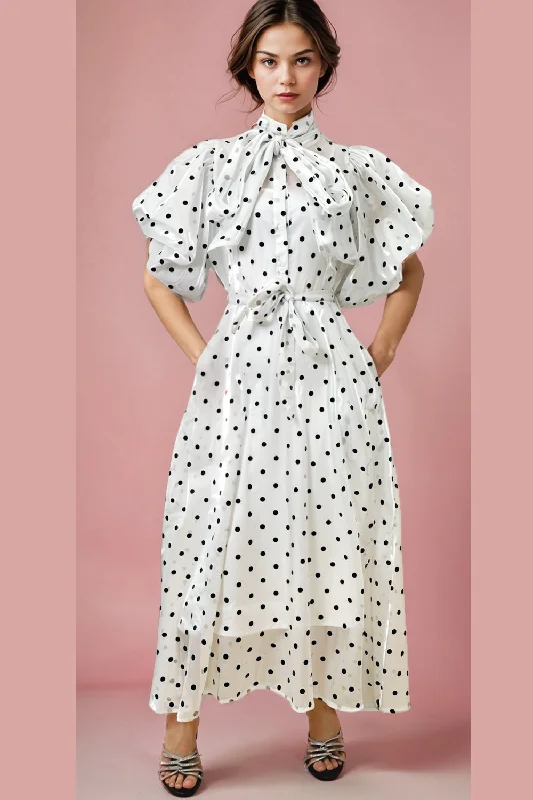 CH0043 POLKA DOT SHIMMERY DRESS Tunics Fashionable trendy