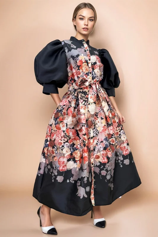 W5757 DRESS (OFF WHT, BLK) Elegant Long Evening