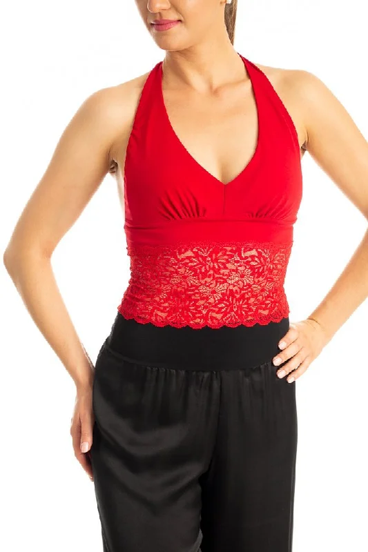 Tango Crop Top with Lace Hooded Caped Shawl Collar