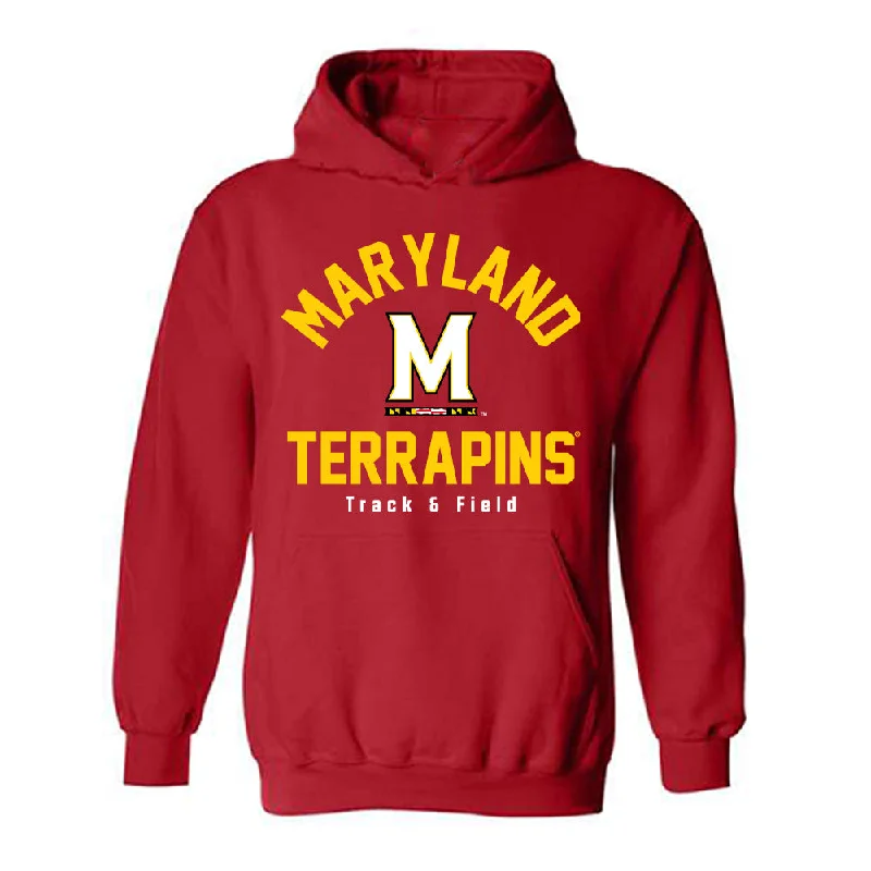 Maryland - NCAA Women's Track & Field : Victoria Teasley - Classic Shersey Hooded Sweatshirt Hoodie with Camouflage Military Edgy