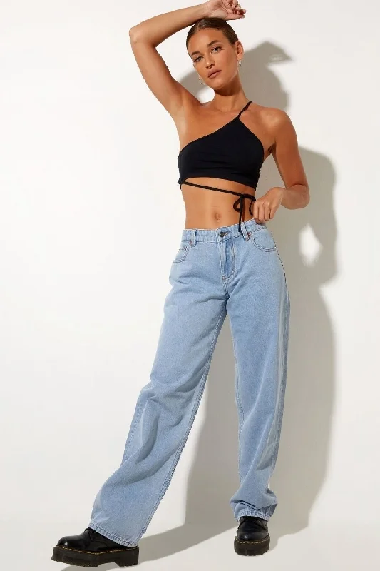 Sexy Lady  Black Crop Top Spandex Blend Rayon Blend Denim Blend