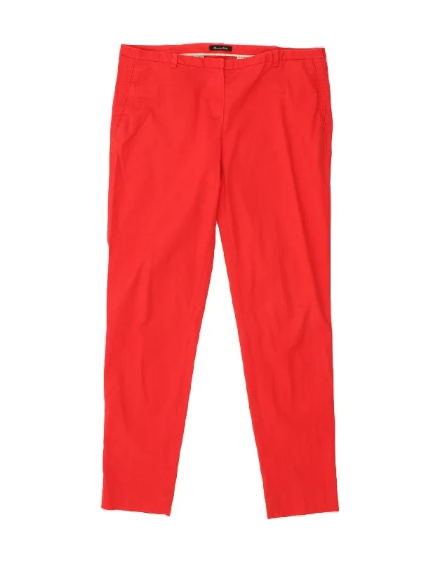 MASSIMO DUTTI Womens Slim Chino Trousers EU 40 Medium W32 L29  Red Cotton Trousers Palazzo Wide Leg